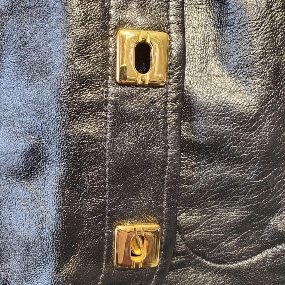 VTG Cache Leather Corset Vest Womens Medium Black Gold Hardware 90s Y2K Glam - Picture 6 of 10